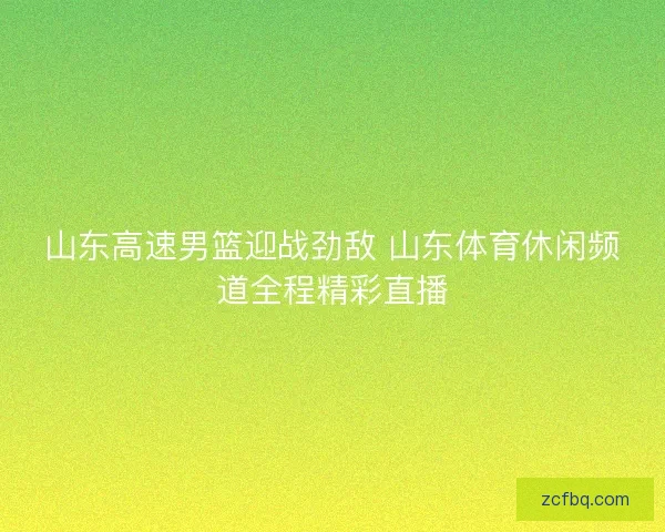 山东高速男篮迎战劲敌 山东体育休闲频道全程精彩直播
